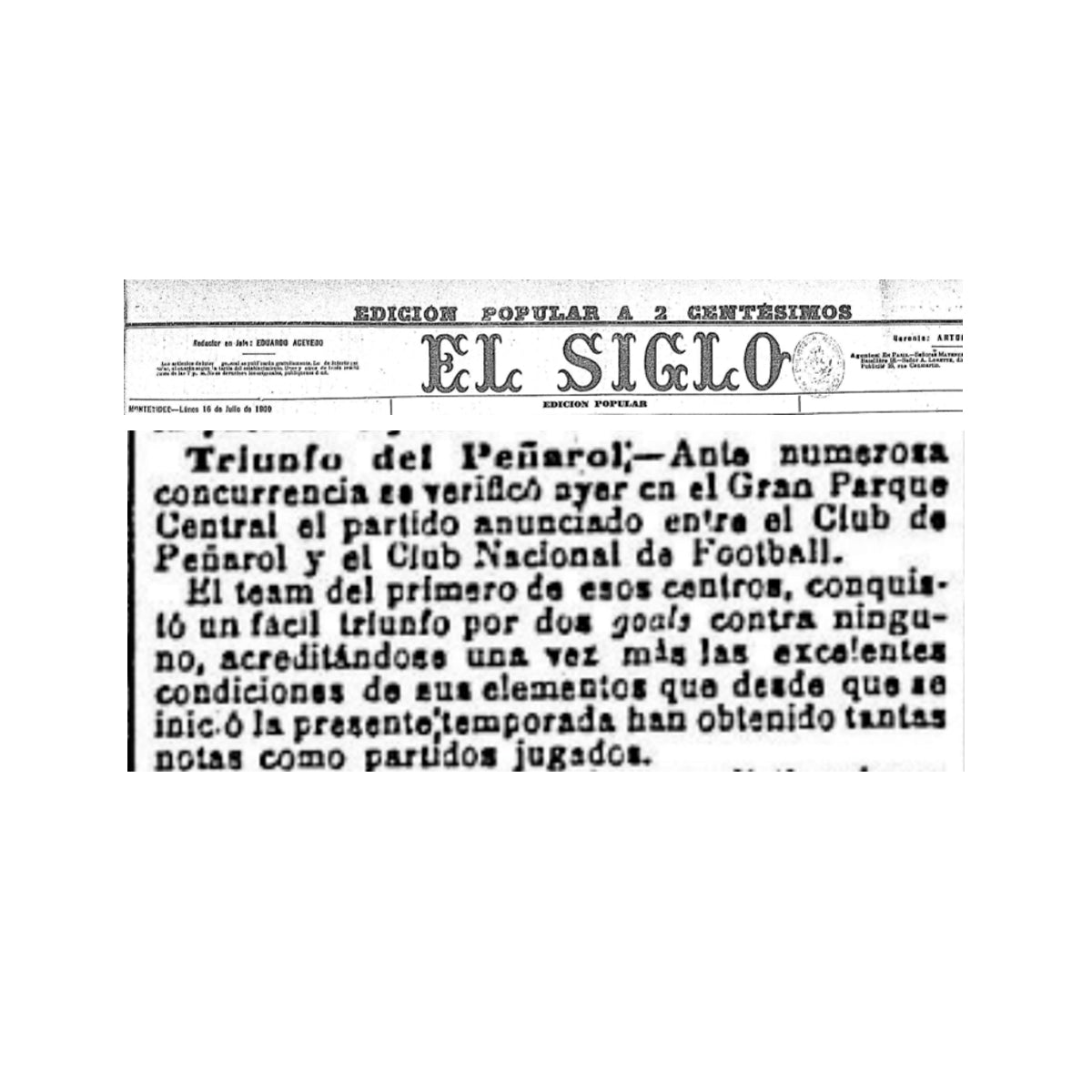 Camiseta Peñarol 1900